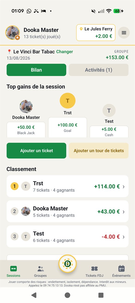 Le classement d'une session dans Dooka